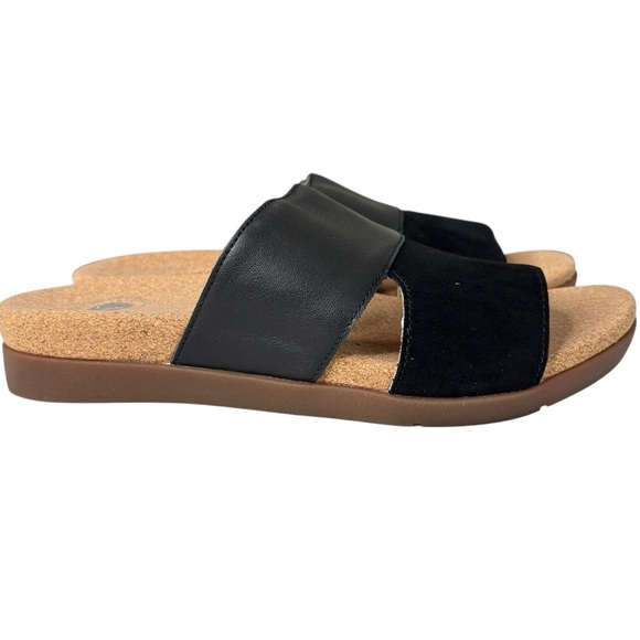 Revitalign Basque Orthotic Black Slide Sandals Cork Footbed Comfort Shoe Sz 9 B - Picture 2 of 14